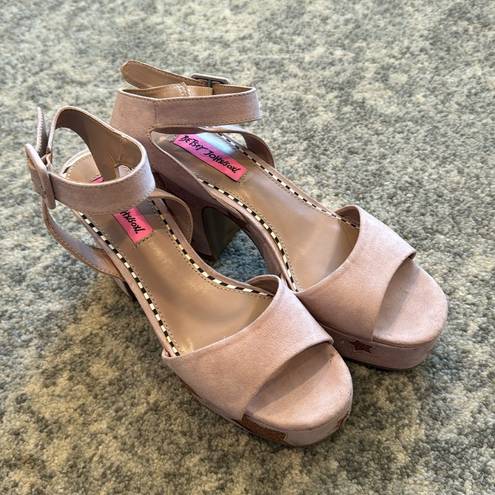 Betsey Johnson  Claude Platform Star Sandals, Taupe