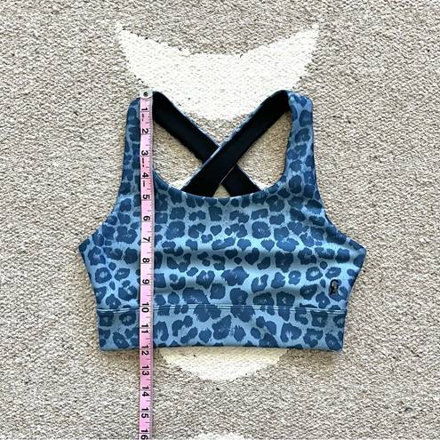 Good American NWOT  The Step Sports Bra in Sky Blue Leopard Print