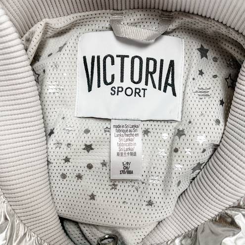 Victoria's Secret Victorias Sport Silver Metallic Bomber Jacket 