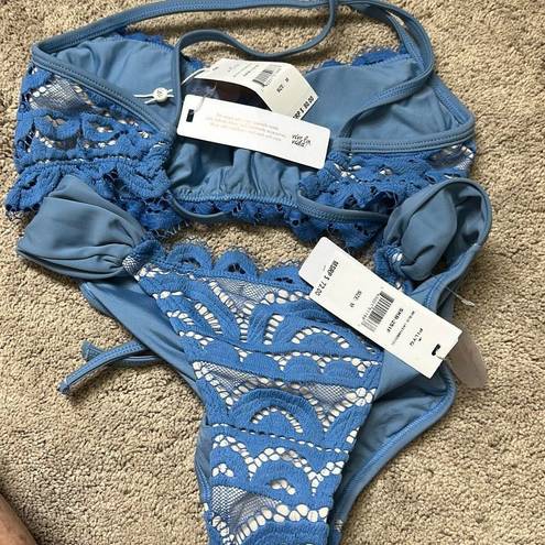 PilyQ  sky blue lace bikini. S/M. NWT