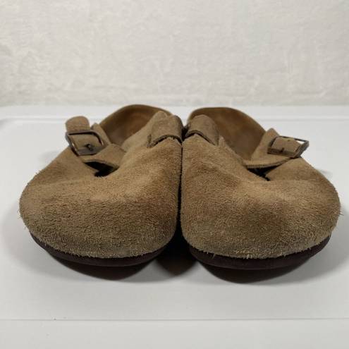 Birkenstock  Boston Suede Clogs Soft Footbed Beige Womens EU 38N US W7 -some wear