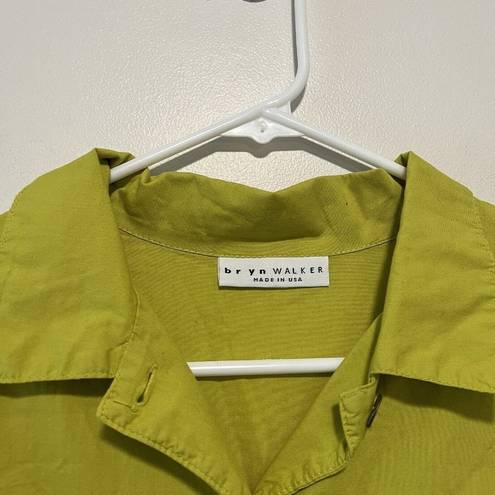 Bryn Walker  Oversized Button Down Lagenlook Quiet Luxury Blouse Size Small Green