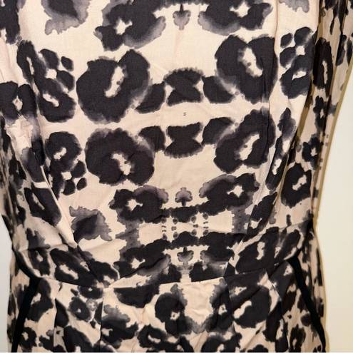 Rebecca Taylor Silk LEOPARD BLOCK Mini Dress color black & cream Size US 4 NWT