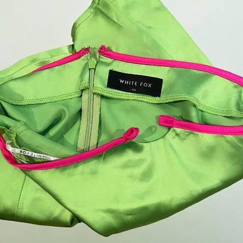 White Fox Boutique White Fox The New Me Neon Green Pink Contrast Mini Skirt