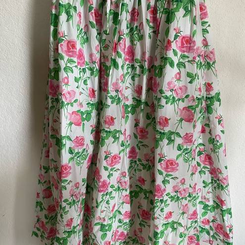 Hill House  The Ophelia Pink Rose Smocked Cottagecore Prairie Midi Dress Size S