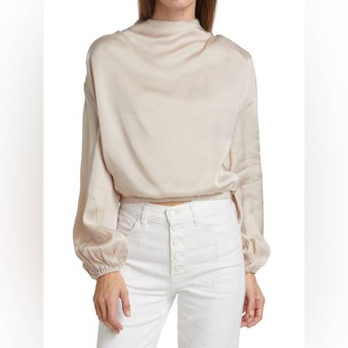 ASTR NWT  THE LABEL Meilani Mockneck Top in Champagne