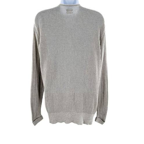 ALLSAINTS  Fellan Zip Up Sweater Open Knit Cardigan Grey Medium