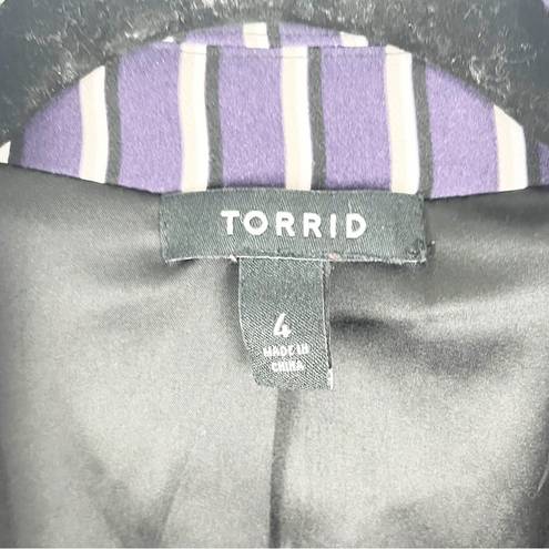 Torrid  Purple Pin Striped Studio Crepe Boyfriend Blazer, Size 4X