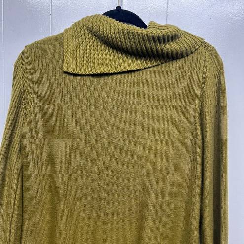 Coldwater Creek  Olive Green Women's Pullover Knit Sweater Size Medium Cowl Neck