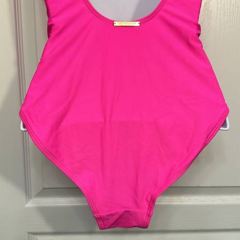 Juicy Couture Women's  Pink w/ Foil Knockout Swimsuit $98 Size Med EUC #S-573