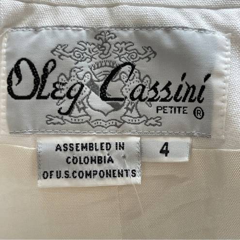 Oleg Cassini  | White Blazer Jacket Sz 4P