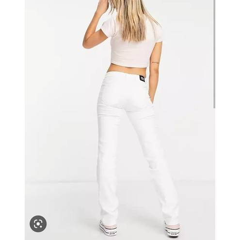 Dr. Denim NWT  Dixy Straight Leg Low Rise White Denim Women XS Jeans