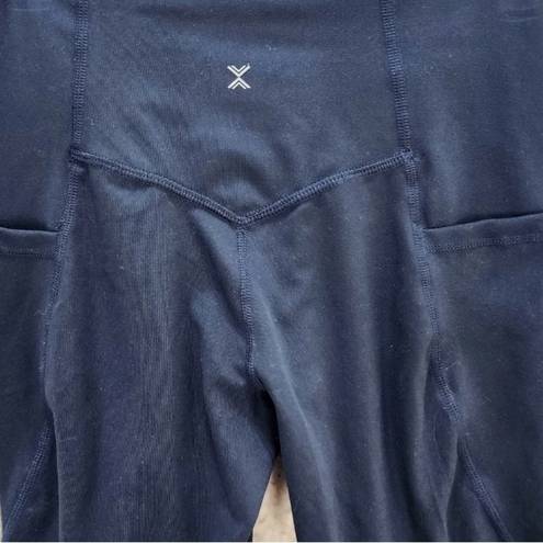 Xersion  Capri Leggings Women's XXL Navy Blue & Aquamarine Pull On and High Waist