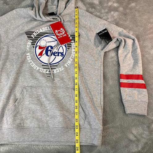 Nba Ultra Game  Women's Small Philadelphia 76ers Grey Fleece Hoodie Sweatshirt