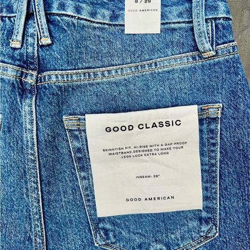 Good American  Good Classic Raw Hem High Waist Slim Jeans Blue940