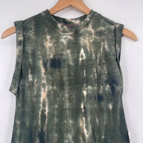 Pilcro Antrhopologie  Tie Dye Cap Sleeve Tee Womens Sz XS Green NWT Boho Art