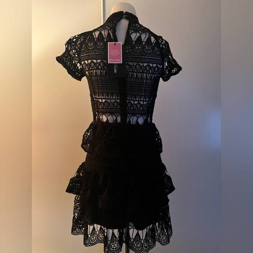 Pretty Little Thing  NWT black crochet dress Sz 4 US