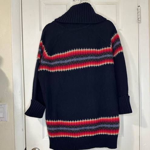 Gap  Vintage Navy Lambswool Blend Turtleneck Long Sleeve Pullover Sweater