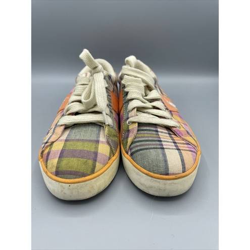 Polo  Ralph Lauren Plaid Multicolor Sneakers Madras "Gillian" 7 B