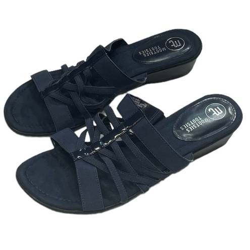 Mootsies Tootsies  Monikkoff Navy Blue Strappy Slip On Sandals Size 9