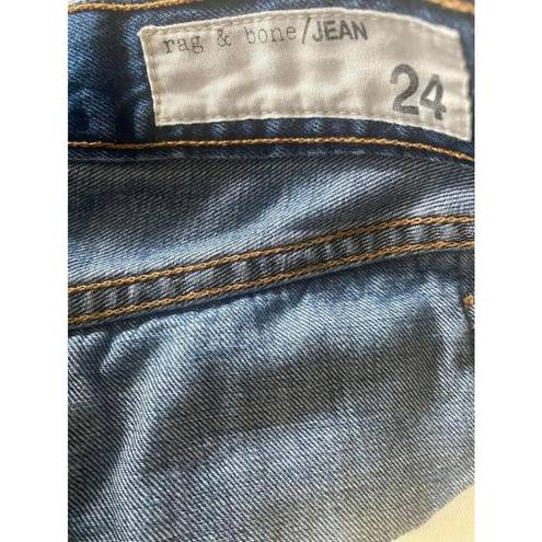 Rag and Bone Womens  Jean Shorts Size 24 Distressed Raw Cut Logo Denim