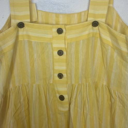 Patagonia  women's small Garden Island dress yellow white stripe prairie cottage