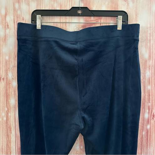 Juicy Couture  Navy Blue Rhinestone Logo Velour Track Pants