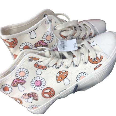 American Eagle  AE Hightop Canvas Mushroom Sneaker Size 9 2023 Lace Up Bumper Toe