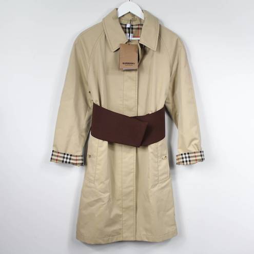 Burberry  Runway Corset-Belt Gabardine Trench Coat