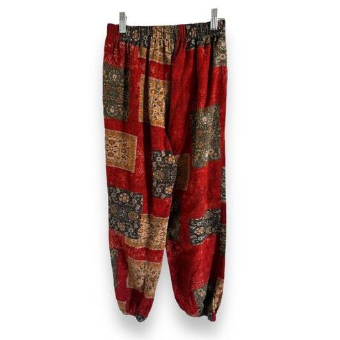 SheIn 5/$35   Womens Pants Sz M Boho Jogger Style Rust Gold Olive Multi