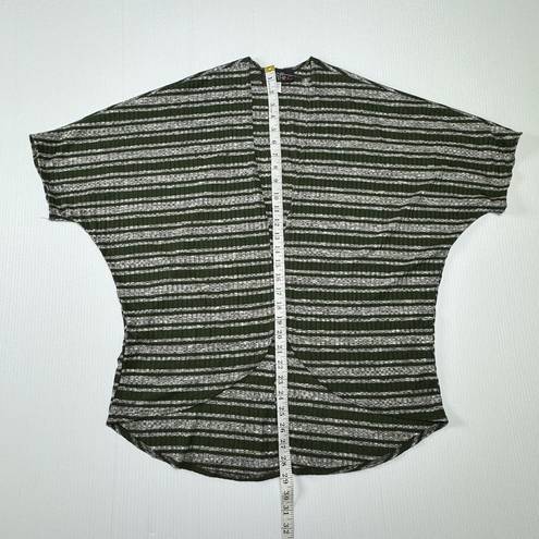 Say Anything  Green Stripe Cardigan Open Front Top Medium