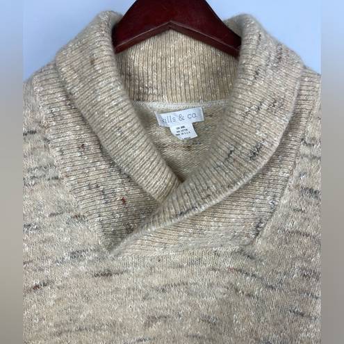 Krass&co Vintage Wills & . Cream Wool Crossover Shawl Collared Pullover Sweater