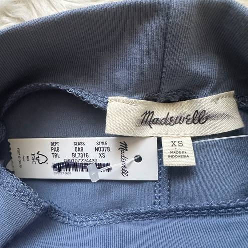 Madewell Top Funnelneck Cropped Muscle Tee Modal Blend Light Blue XS NWT New