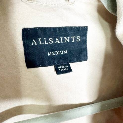 ALLSAINTS  Womens Utility Jacket Skylar Parka Cinches Waist & Hem Tan Medium FLAW