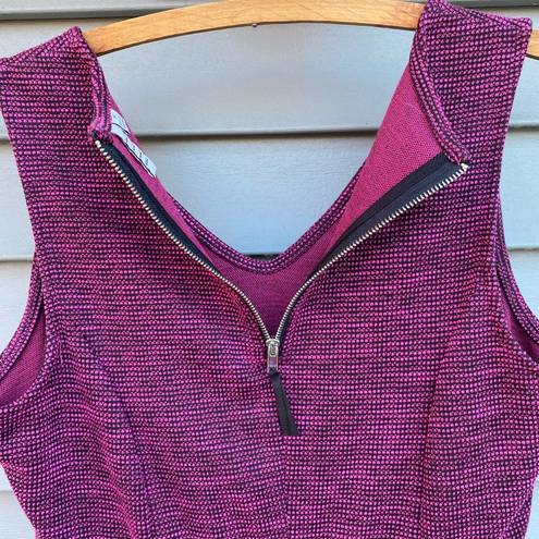 Elle size M Tweed Peplum Textured Fuchsia Sleeveless Top