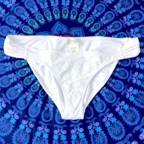 Jessica Simpson Swell surf white bikini bottom sz L