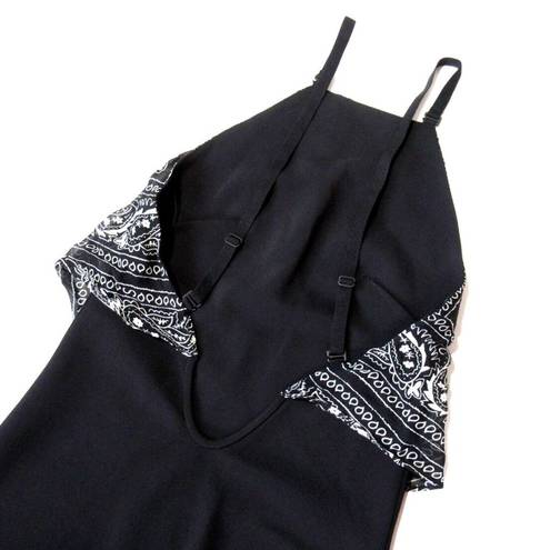 Lee NWT Dion  Bandana Bias Slip Midi in Black Tank Dress US 0 / AU 4 $750