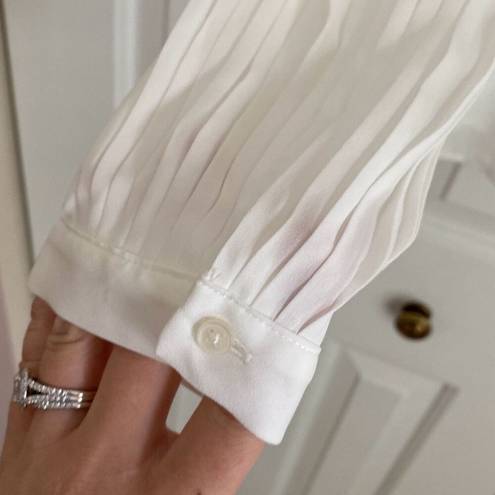 J.Crew  Factory Pleated-sleeve Top Cream White Size M NWT