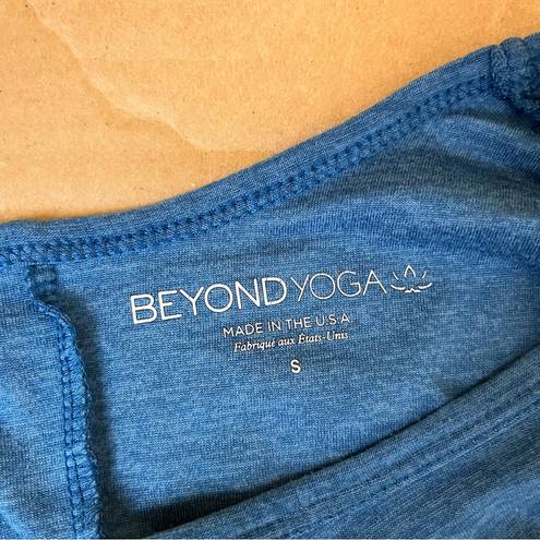 Beyond Yoga  Blue Heather Tie Back Long Sleeve