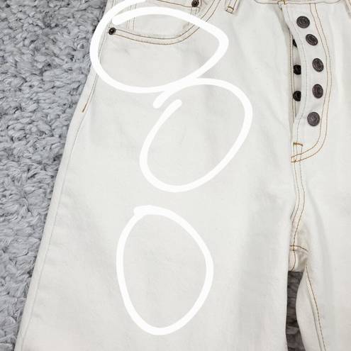 Levi’s Levi's Snap Ribcage Straight Ankle Jeans Exposed Button Fly White Size 31 x 27