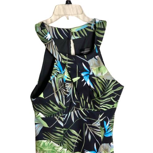 Connected Apparel Connected Black Blue Green Floral Halter Dress Wm 12