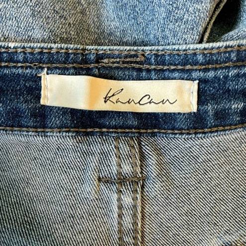 KanCan Avery Cargo Crop Utility Jeans Denim Acid Washed Blue Womens Size 13/30