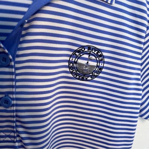 EP Pro  Golf Polo Shirt Blue White Stripes