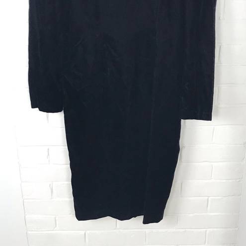 Glamorous Vintage Velvet Black Low Back Bow Detail  Little Back Dress Size 4