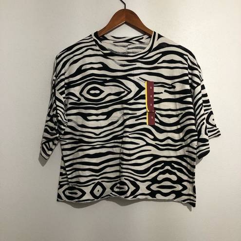 Grayson Threads  Zebra Print Crop Top Small