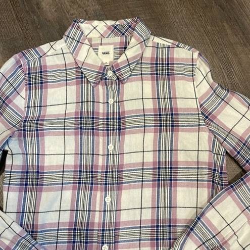 Vans  cropped flannel button down shirt