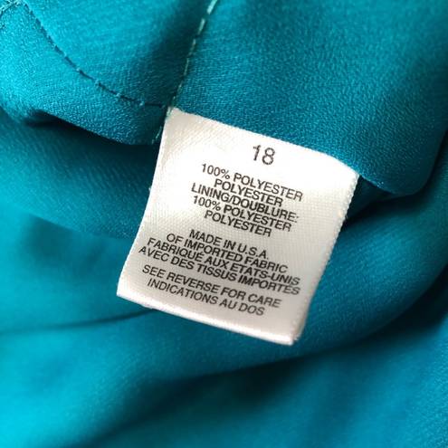 Talbots  Women’s V-neck Chiffon Overlay Turquoise Tank Maxi Dress