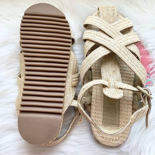 Farm Rio Raffia Zig Zag Woven Sandals Size 10 NWT