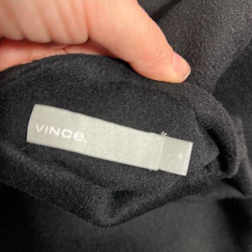 Vince  Reversible Two Face Wool-Cashmere Open Placket Coat black Sz M