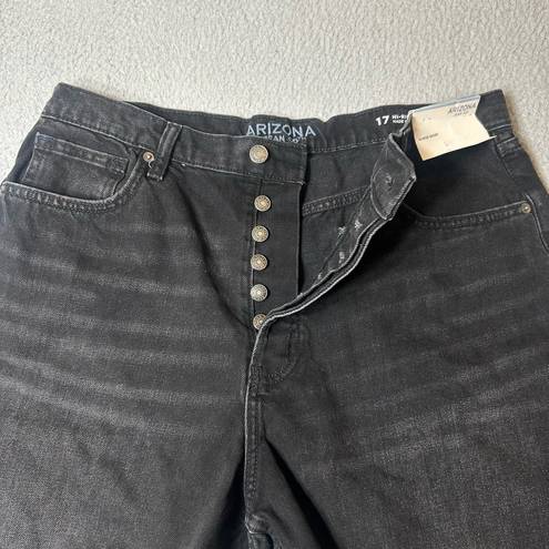 Krass&co Arizona Jean & . Short Womens Juniors 17 Black High Rise Cut Off Denim NEW